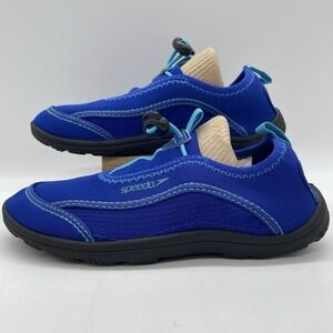 New SPEEDO Youth S (13/1) Water Shoes Blue Swim Sneakers Outdoor Adjustable